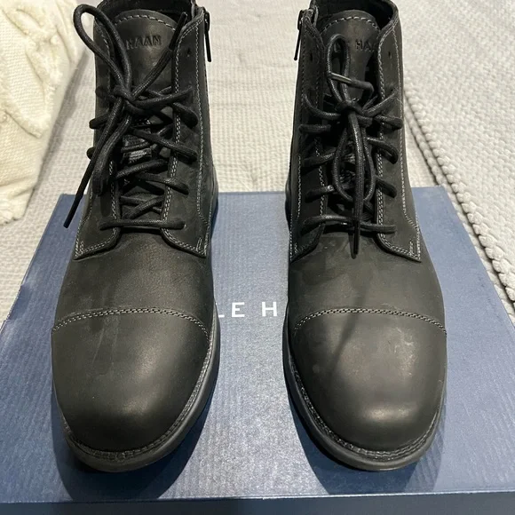 Cole Haan Grand Atlantic Black Men's Lace-Up Boots - Picture 1 of 5
